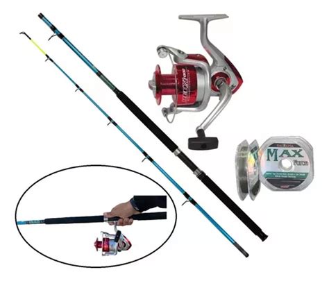 Kit Pesca Pesada Molinete Red X 7000 Vara Maruri 30 60lbs