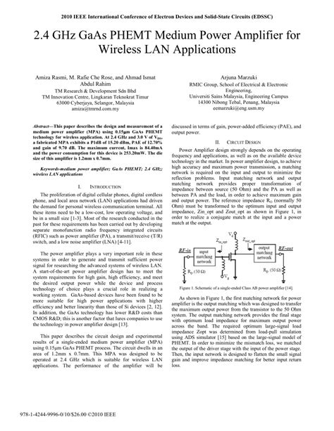 PDF 2 4 GHz GaAs PHEMT Medium Power Amplifier For Wireless LAN