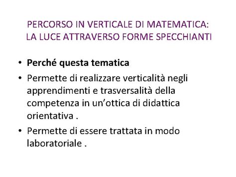 Il Curricolo In Verticale Di MATEMATICA Un Percorso