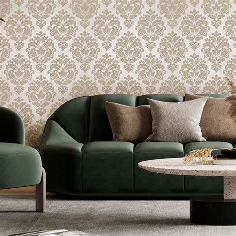 Papel De Parede Lavável Adesivo sala Provençal Romano Nude Shopee Brasil