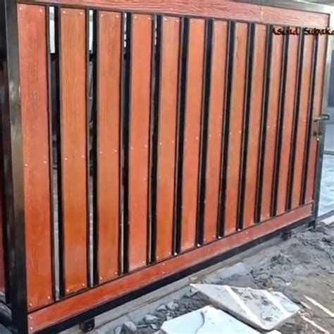 Jual Besi Pagar Besi Motif Kayu Grc Pagar Rumah Woodplank Minimalis