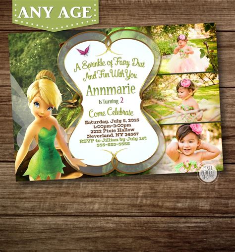 Tinkerbell Invitation Tinkerbell Birthday By Pixelperfectshoppe