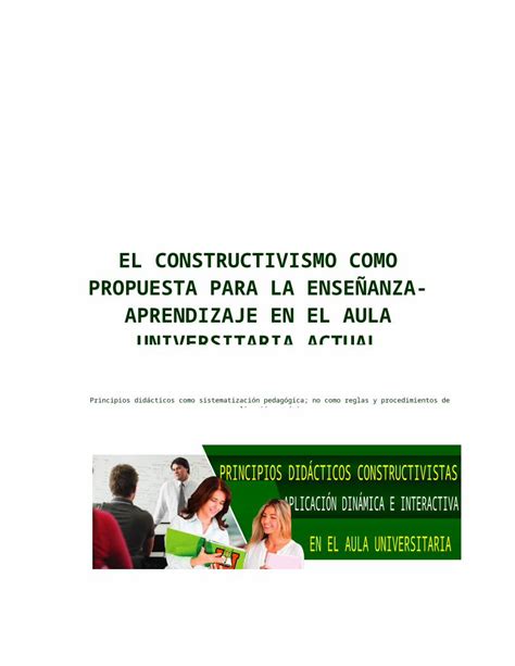 DOCX Ensayo Principios Didácticos Constructivistas en El Aula