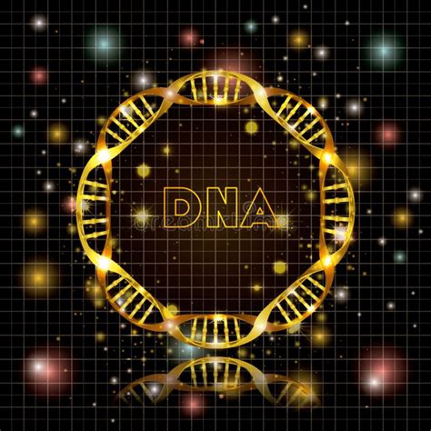 Dna Molecule Circular Golden Structure Stock Vector Illustration Of