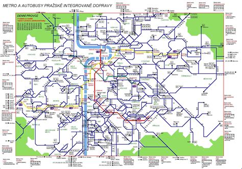 map of subway and buses in Prague