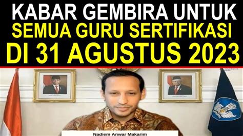 Hore Kabar Gembira Untuk Semua Penerima Tunjangans Sertifikasi Guru