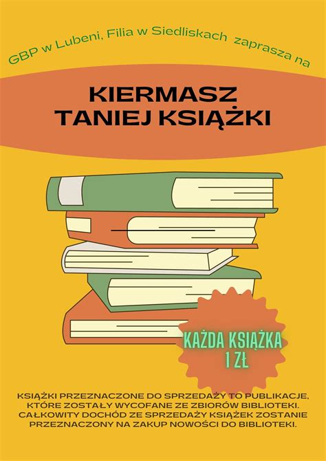 Kiermasz taniej książki w bibliotece Gminna Biblioteka Publiczna w