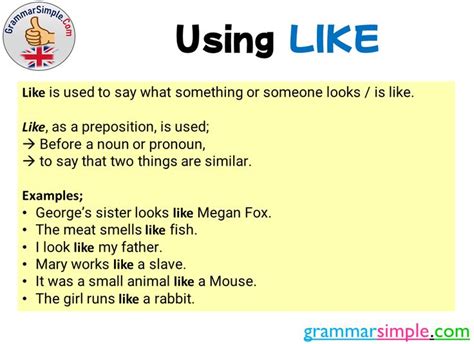 Using Like And Example Sentences Grammar Simple In Writing