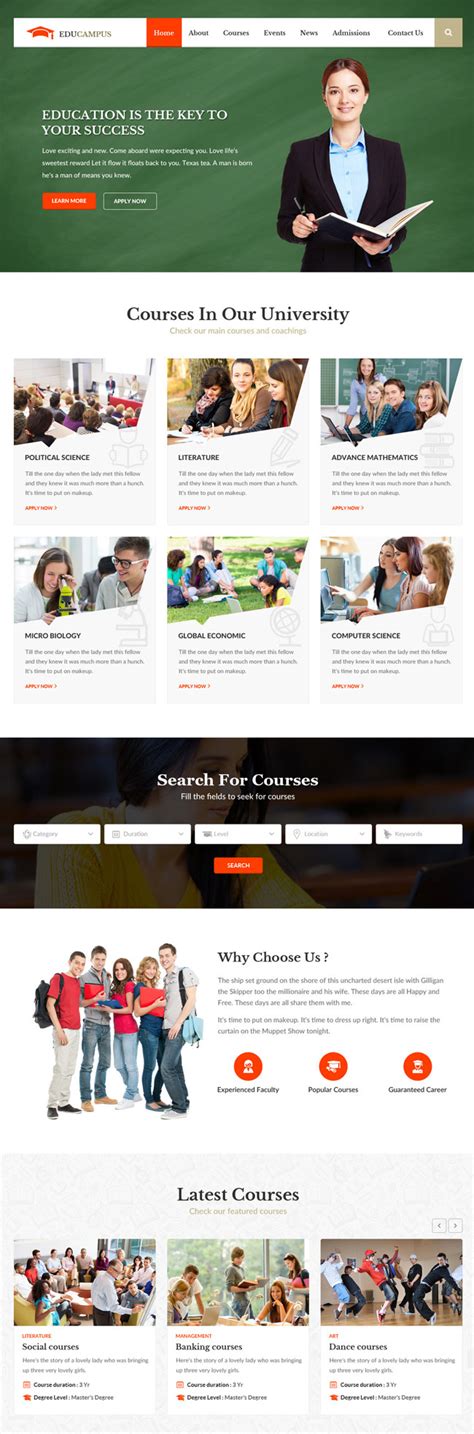 35+ Best Education Responsive HTML Templates for Universities, Schools ...