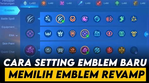 Penjelasan Lengkap Cara Setting Emblem Baru Revamp Dan Memilih Emblem