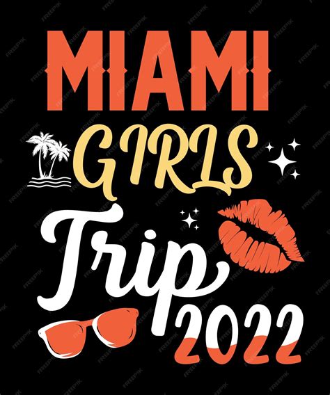 Camiseta Miami Girls Trip 2022 Vetor Premium