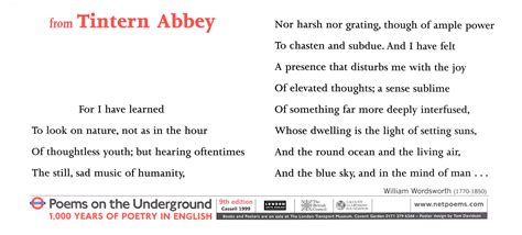 from Tintern Abbey – Poems on the Underground