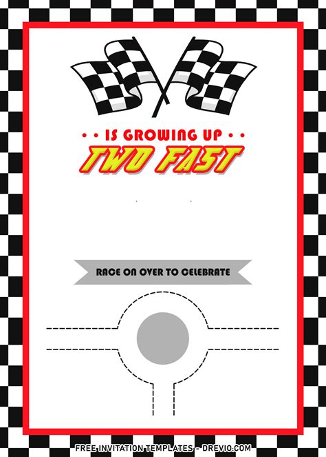 Editable Race Car Birthday Invitation Template Free Printable Templates