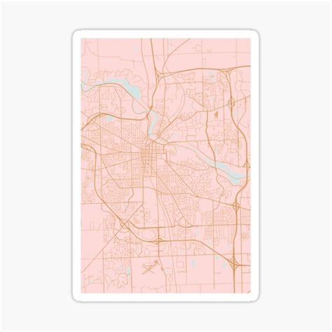 "Pink and gold Ann Arbor map" Sticker for Sale by AnnaGo | Redbubble