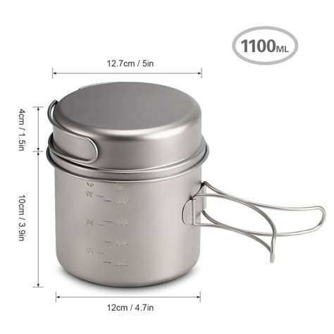 Titanium Pot Pan Set Titanium Kom Super Lichtgewic Grandado