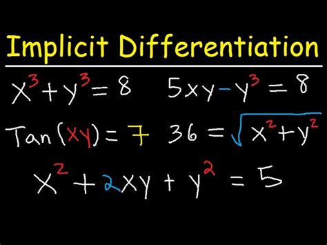 Implicit Differentiation Explained Product Rule Quotient Chain