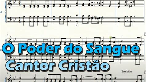 Hino N O Poder Do Sangue Cantor Crist O Partitura Piano