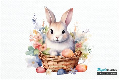 Easter Bunny Watercolor Png Clipart