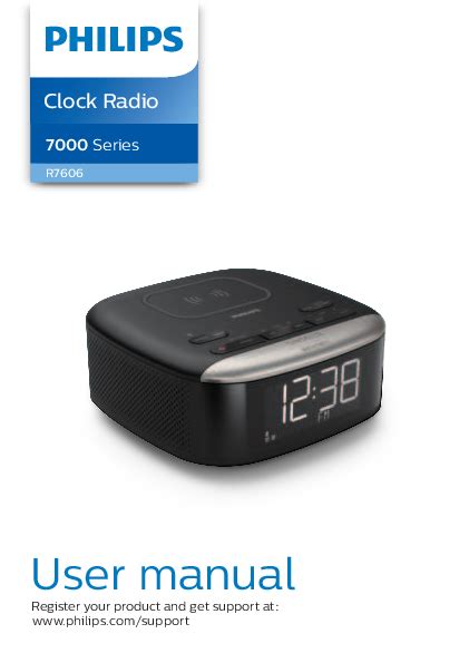 Philips R7606 Clock Radio User Manual for FM and Bluetooth