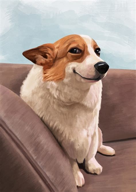 Smiling Corgi Dog Meme Posters And Prints By Mashz Printler