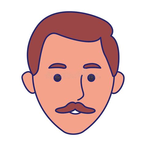 Homem De Desenho Animado Cone De Bigode Design Plano Ilustra O