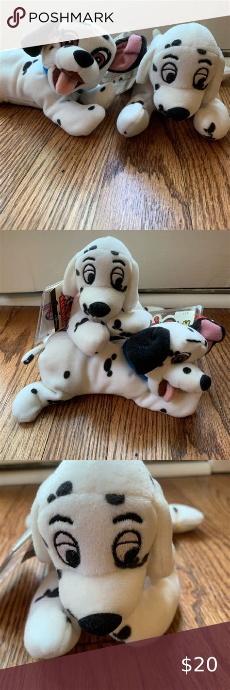 Disney 101 Dalmatians Penny And Lucky Bean Bag Toys With Sound 8” Bean Bag Toys 101 Dalmatians