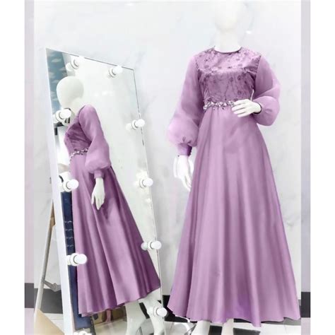 Jual Baju Gamis Jumbo Wanita Muslimah Adem Mewah Elegan Pesta Kondangan