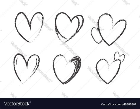 Collection Of Hand Drawn Hearts Royalty Free Vector Image