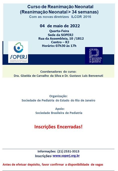 Curso de Reanimação Neonatal 34 Semanas SOPERJ