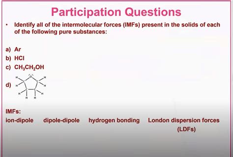 Solved Participation Questions Identify All Of The Intermolecular