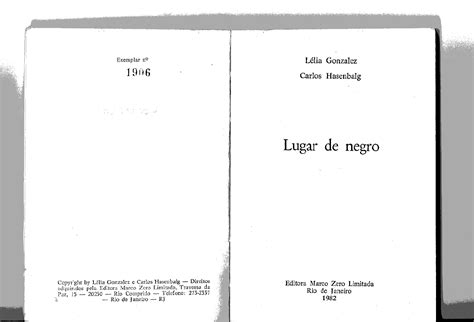 Lélia Gonzales Carlos Hasenbalg Lugar de negro Feminismo