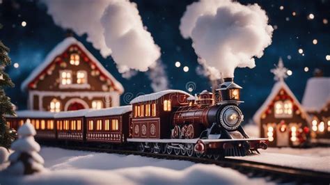 magical train   cozy day   winter stock illustration