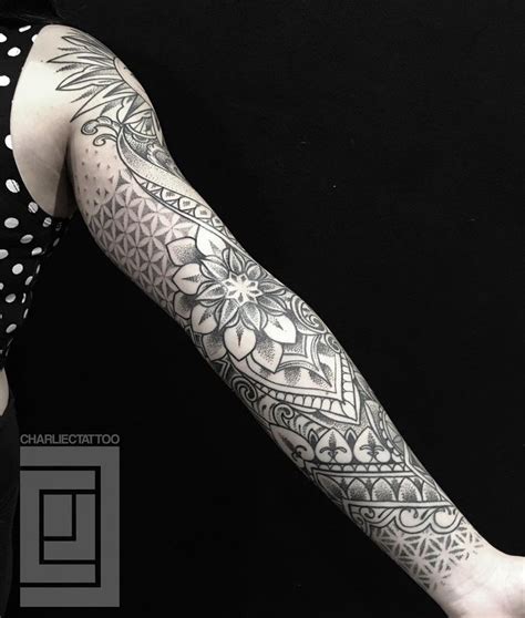 Geometric Tattoo Geometric Blackwork Sleeve By Charlie Cung Guru