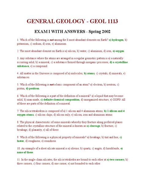 General Geology Test Questions Plate Tectonics Fault Geology