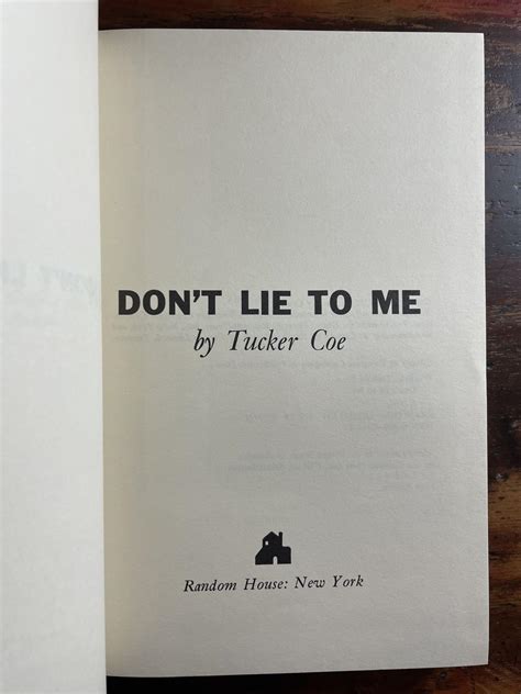 Don't Lie to Me by Tucker Coe: Fine (1972) 1st 2nd printing. | John and Tabitha's Kerriosity ...