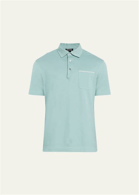 Zegna Mens Cotton Polo Shirt Bergdorf Goodman