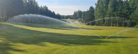 Irrigation System For Golf Courses Care Of Golf Courses Concept Stock