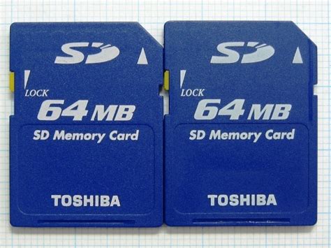 Yahoo オークション Toshiba Sdメモリーカード 64mb 2枚 中