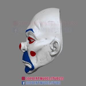 3d Print File Joker Dark Knight Cosplay Clown Mask Bozo Mask STL File