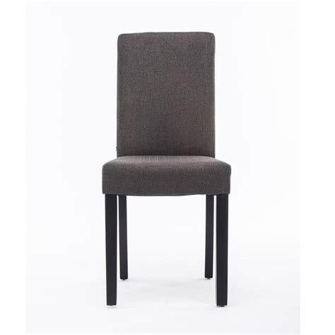 Silla De Comedor ADRIA Tapizada En Tela Color Gris Oscuro Y Patas