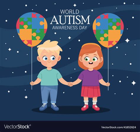 World Autism Day Kids Royalty Free Vector Image