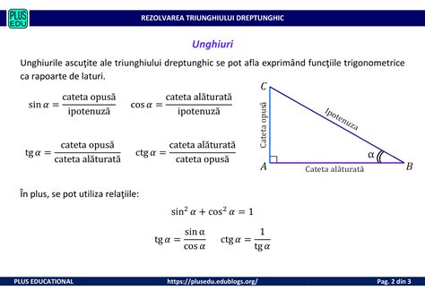 Rezolvarea Triunghiului Dreptunghic Plus Educational