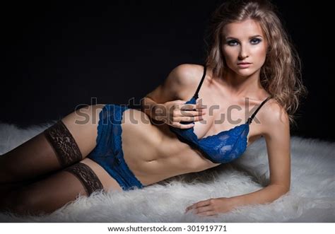 Sensual Sexy Brunette Woman Posing Dark Stock Photo Shutterstock