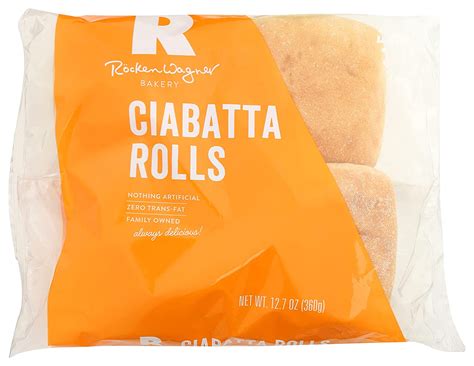 Rockenwagner Bakery Plain Ciabatta Rolls 4 Count 127 Oz Grocery And Gourmet Food