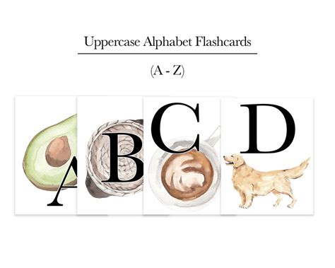 Alphabet Flashcards Uppercase // Printable - Etsy