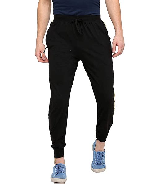 Buy Men S Black Striped Joggers Online At Bewakoof