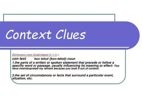 Ppt Context Clues Powerpoint Presentation Free Download Id4563906