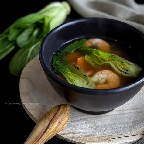 Zuppa Di Pak Choi Carote Gamberi E Sesamo Nero Recipe Turmeric