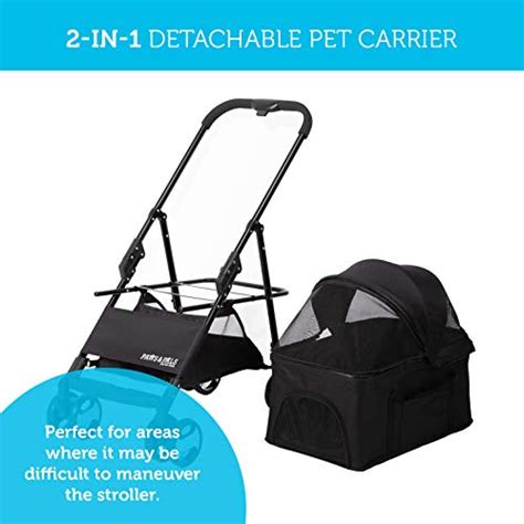 Paws And Pals Dog Stroller Easy To Walk Folding Travel Carriage For Pets