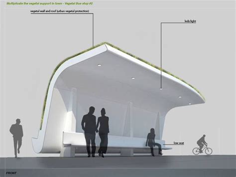 Green Waiting Shed 800×600 Bus Stop Design Bus Stop Urban Design